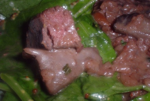 Pigeon on salad