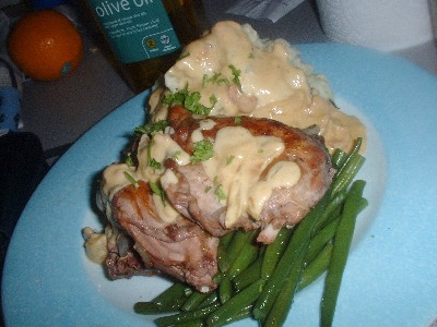 Rabbit with dijon mustard sauce