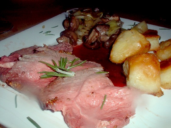 roast beef and mushroom medley