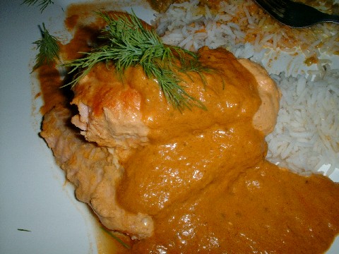 Salmon tikka masala