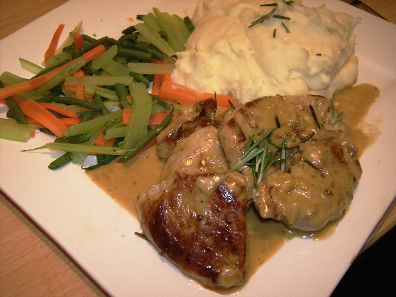 Pork with stilton and cider