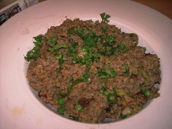 bulgar wheat and chicken liver pilaf