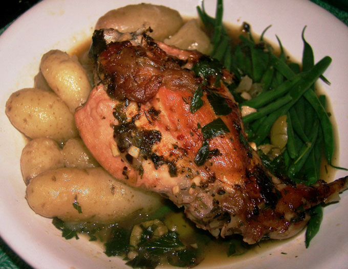 rabbit with lemon and green olives