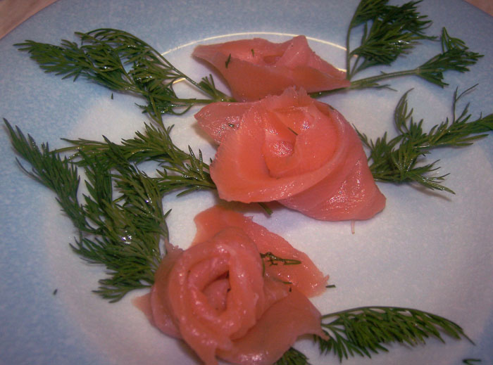 salmon roses