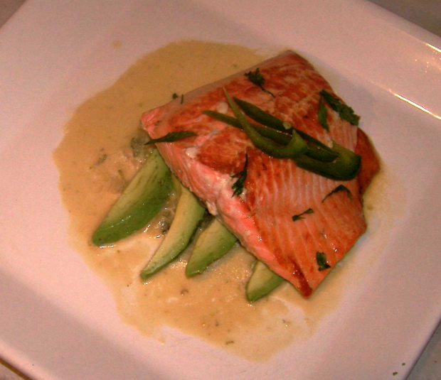 salmon with tequila sauce